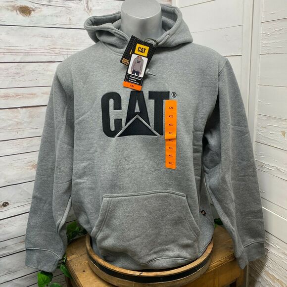 CAT Caterpillar Heavy Machinery Equipment Logo Hoodie Sweatshirt Pullover XXL - Picture 1 of 9